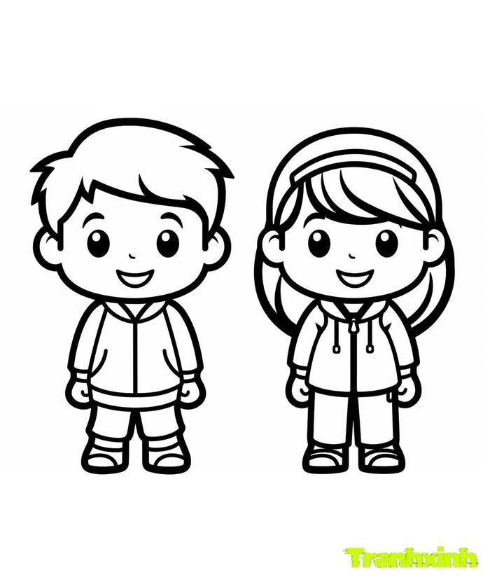 tranh tô màu bé trai bé gái 19