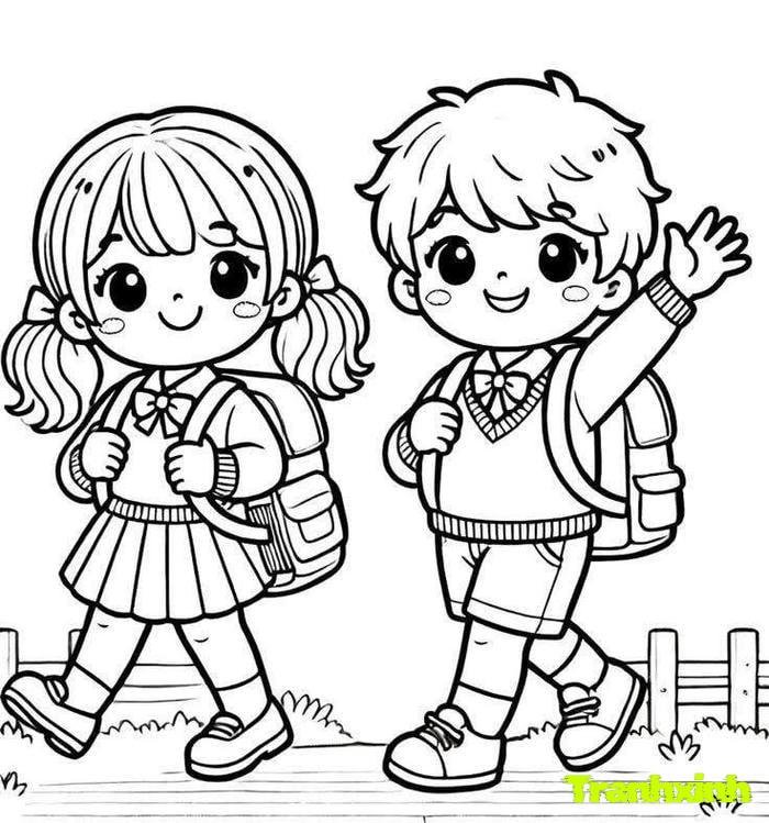 tranh tô màu bé trai bé gái 20