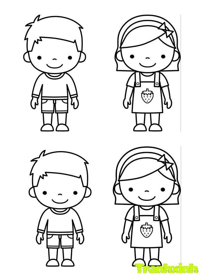 tranh tô màu bé trai bé gái 21