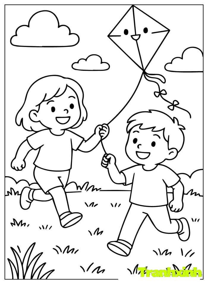 tranh tô màu bé trai bé gái 23