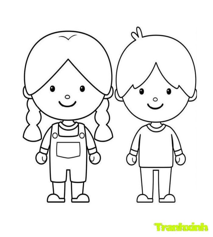 tranh tô màu bé trai bé gái 29