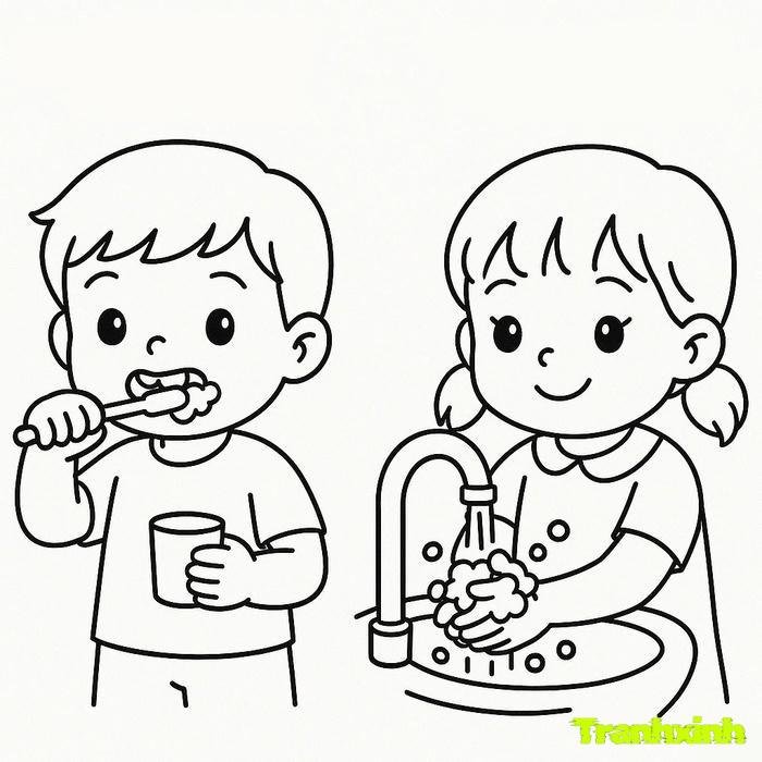 tranh tô màu bé trai bé gái 30