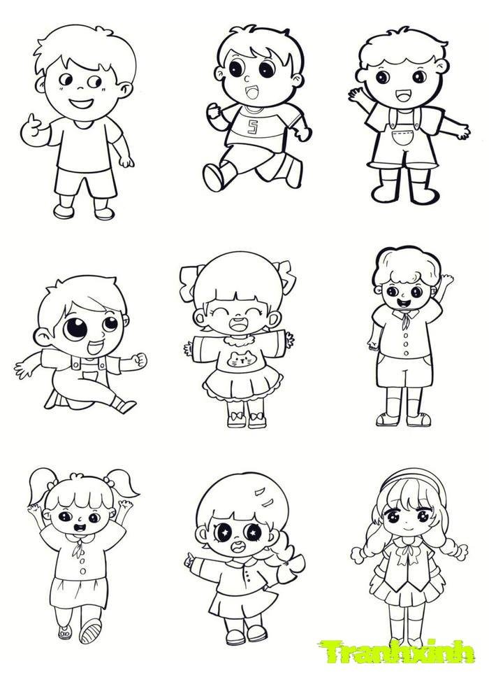 tranh tô màu bé trai bé gái 31