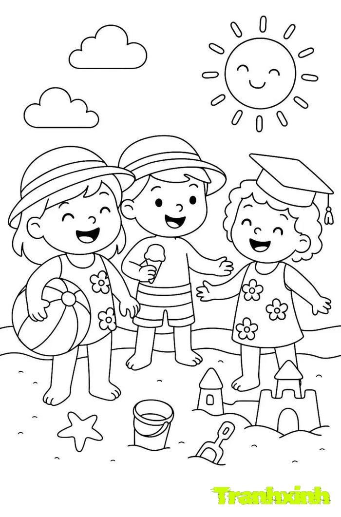 tranh tô màu bé trai bé gái 33