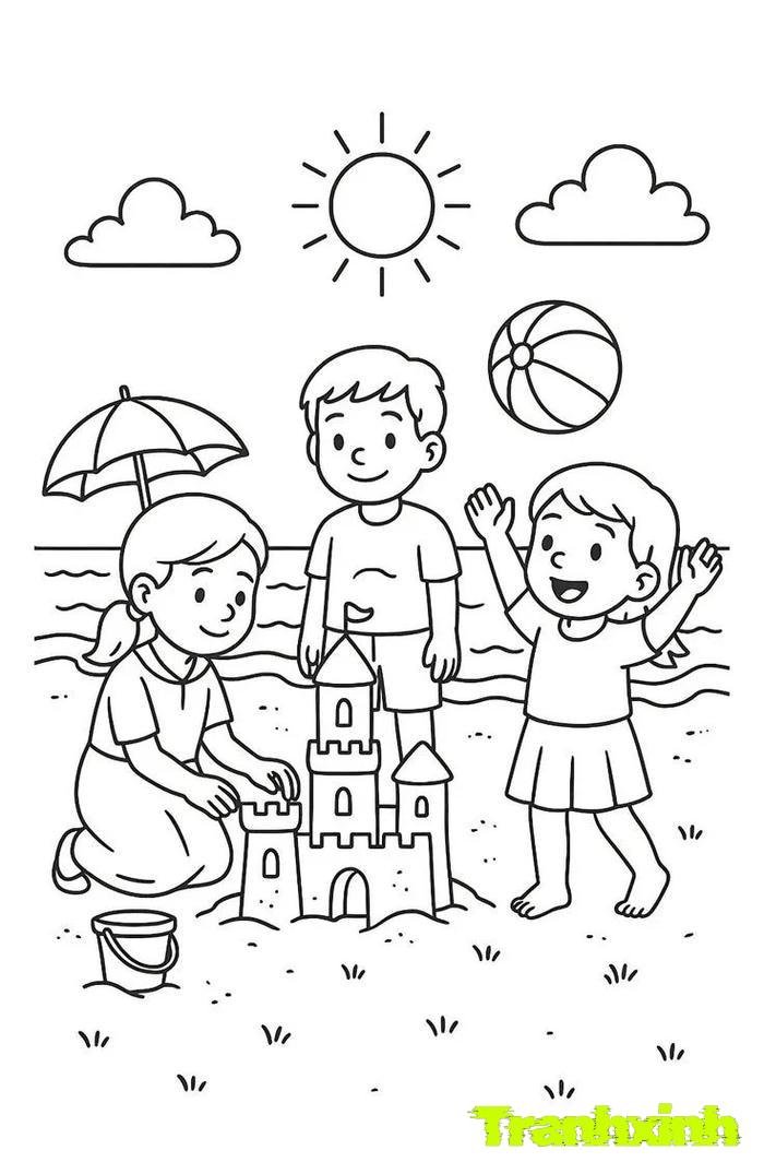 tranh tô màu bé trai bé gái 34