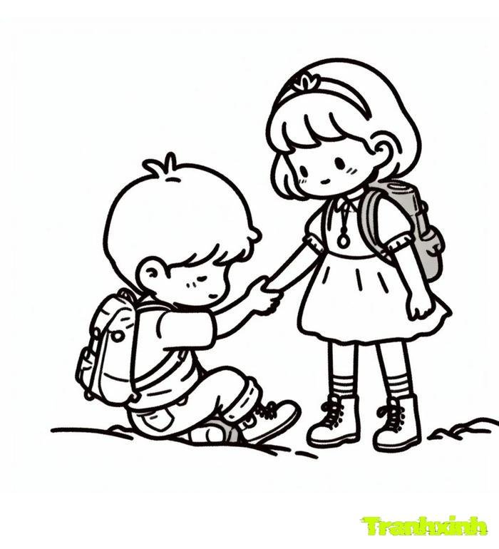 tranh tô màu bé trai bé gái 36