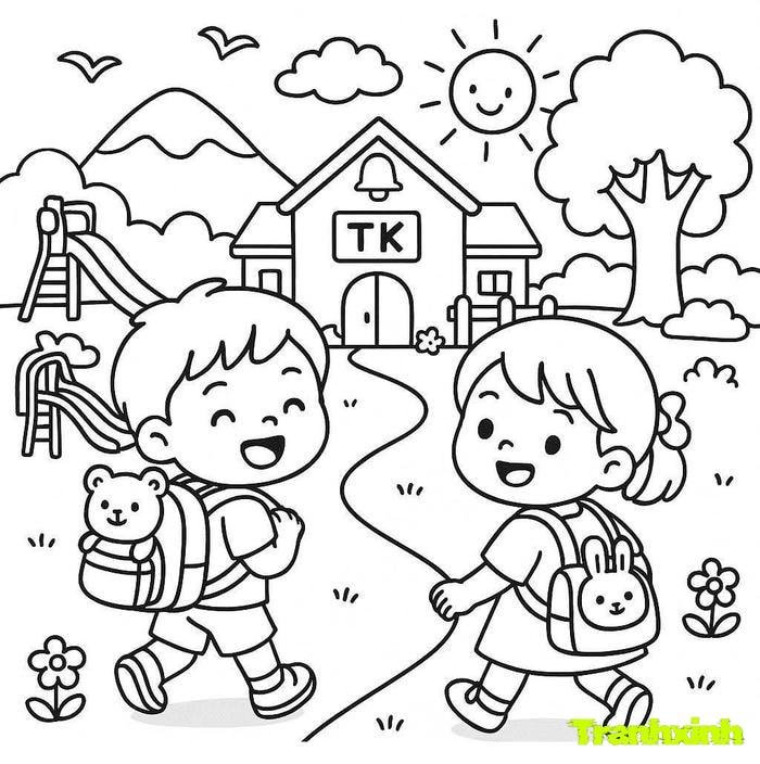 tranh tô màu bé trai bé gái 6