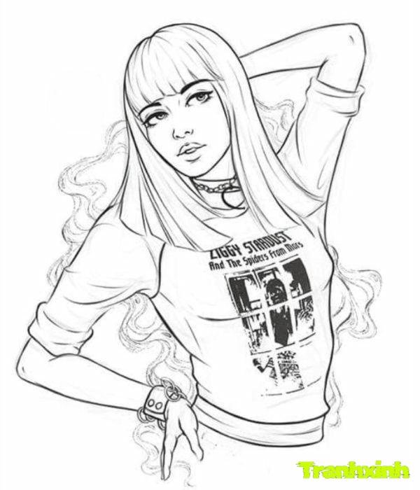 tranh tô màu blackpink chibi 8k