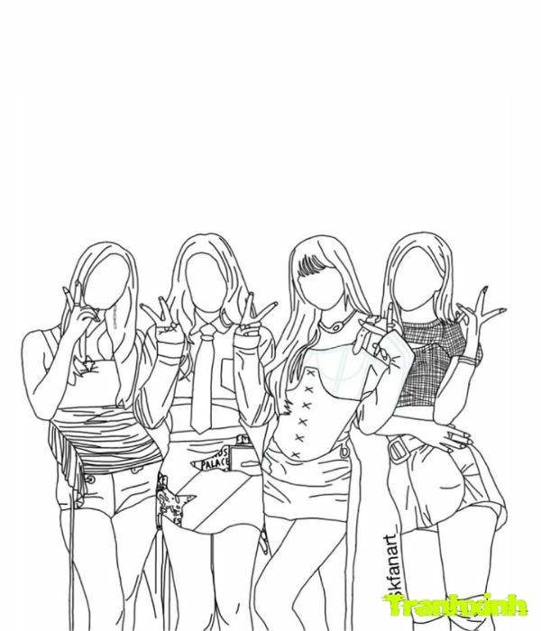 tranh tô màu blackpink chibi ảnh 7