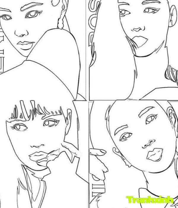 tranh tô màu blackpink chibi hd