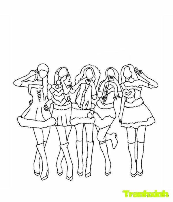 tranh tô màu blackpink chibi mẫu giáo