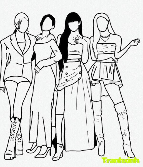 tranh tô màu blackpink chibi mới