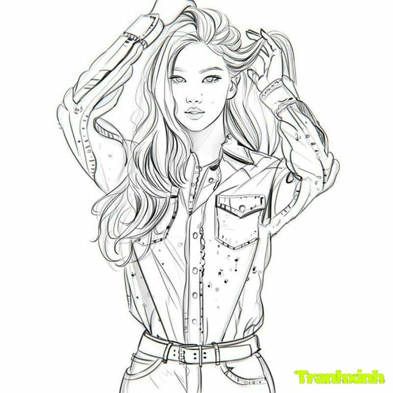 tranh tô màu blackpink cho bé 4 tuổi