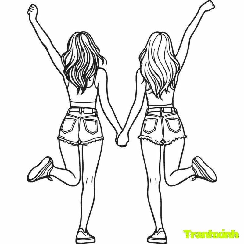 tranh tô màu blackpink cho trẻ 3-4 tuôỉ