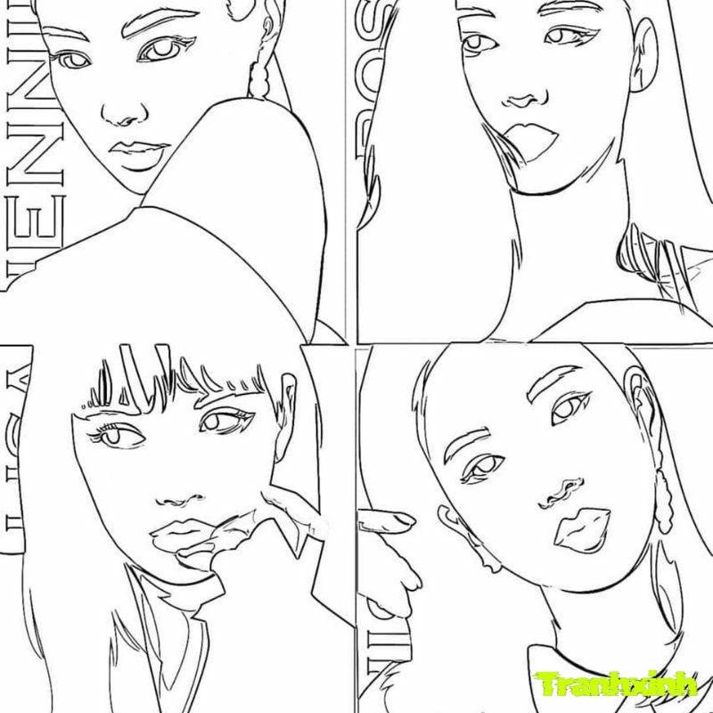 tranh tô màu blackpink cực đẹp