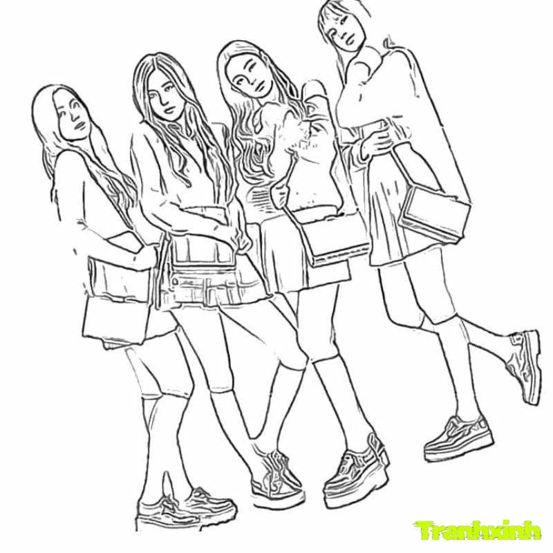 tranh tô màu blackpink cute