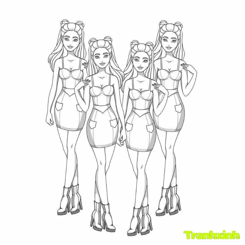 tranh tô màu blackpink đẹp