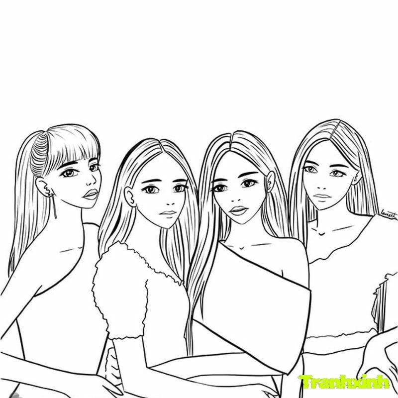 tranh tô màu blackpink siêu đẹp