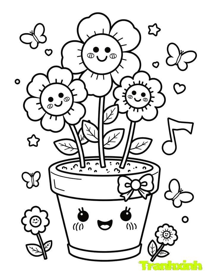 tranh tô màu bông hoa 16