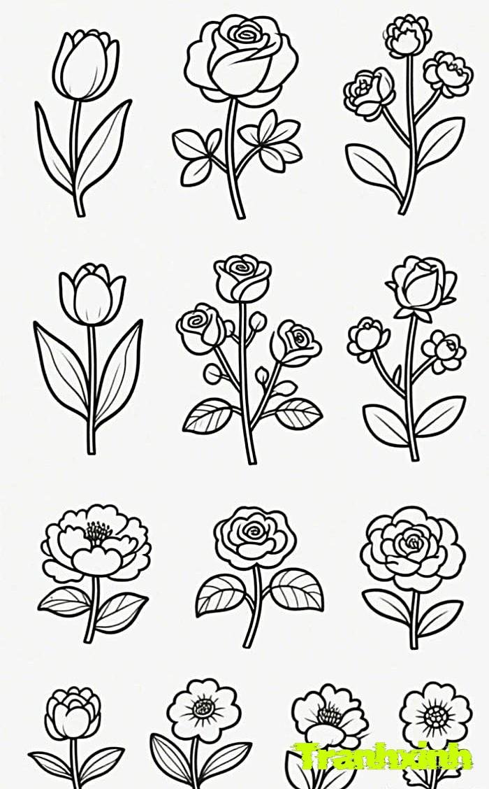 tranh tô màu bông hoa 39