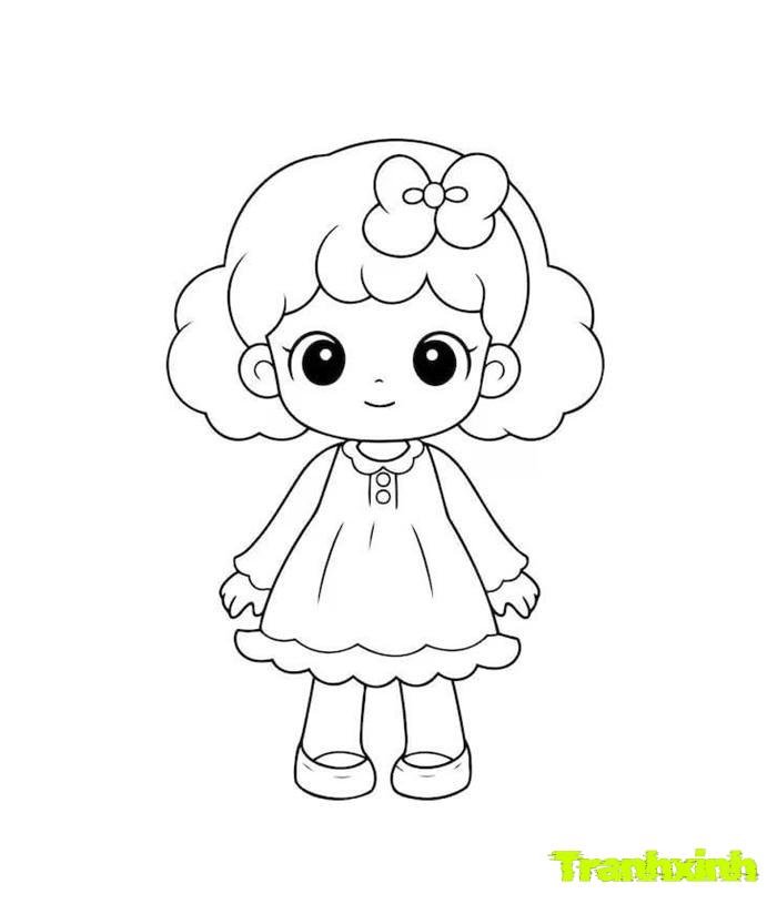 tranh tô màu búp bê 11