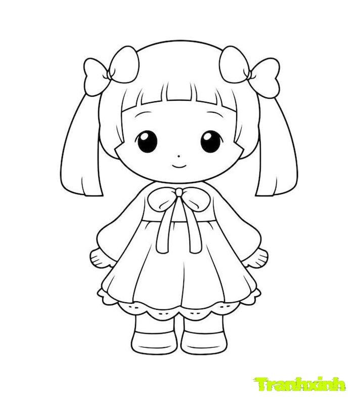 tranh tô màu búp bê 12