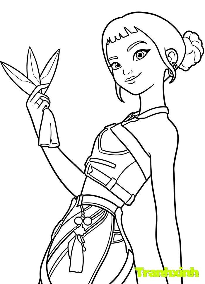 tranh tô màu búp bê 16