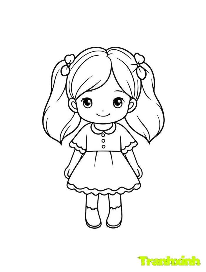 tranh tô màu búp bê 2