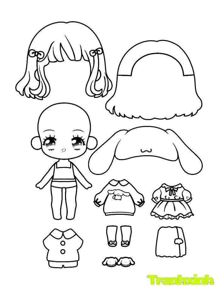 tranh tô màu búp bê 22