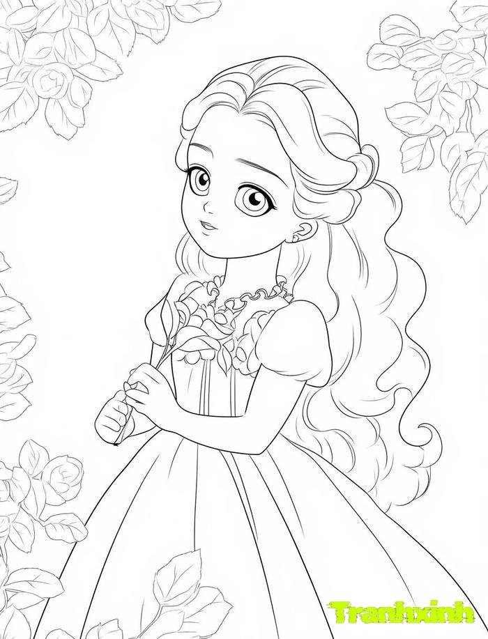 tranh tô màu búp bê 29