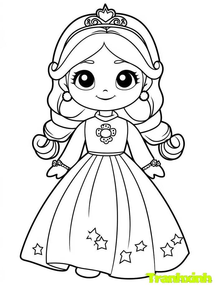 tranh tô màu búp bê 31