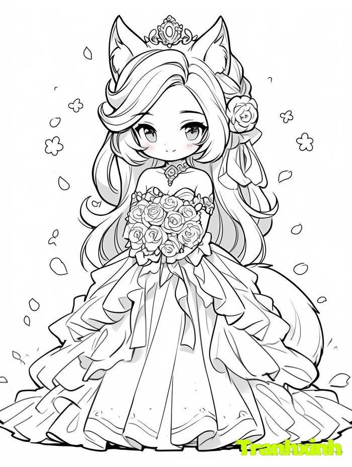 tranh tô màu búp bê 33