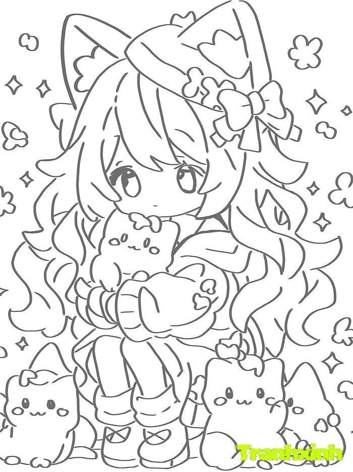 tranh tô màu búp bê 35