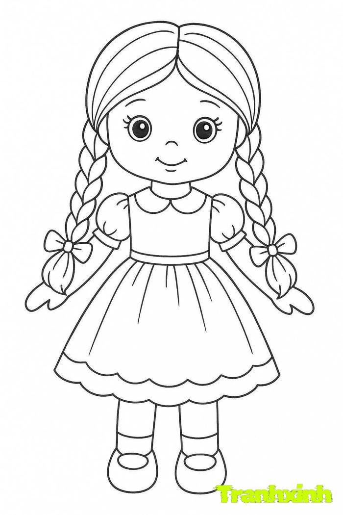 tranh tô màu búp bê 8