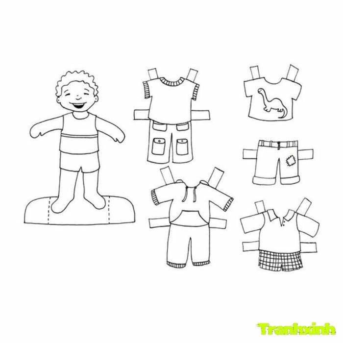 tranh tô màu búp bê giấy lol