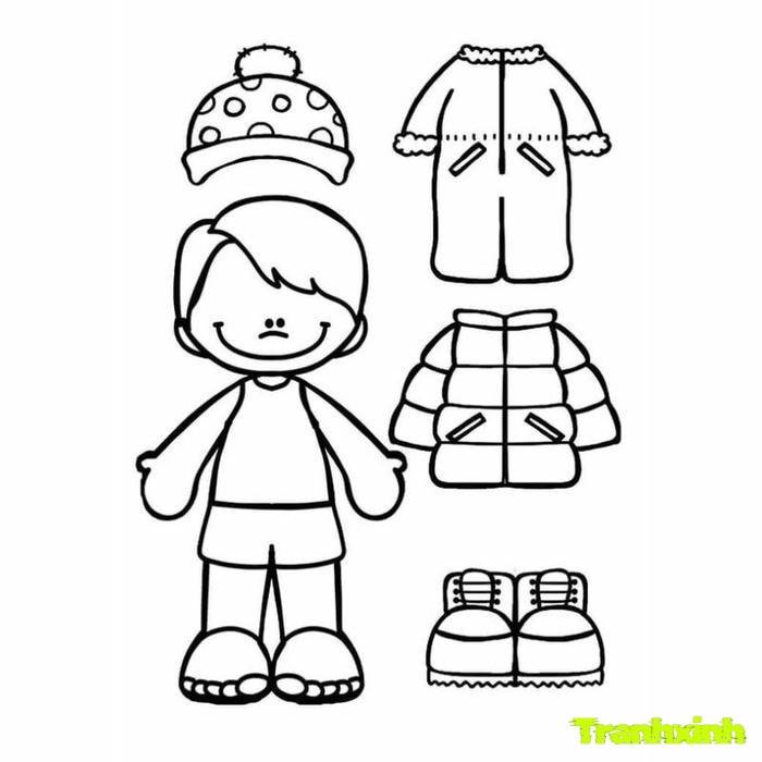 tranh tô màu búp bê giấy mới