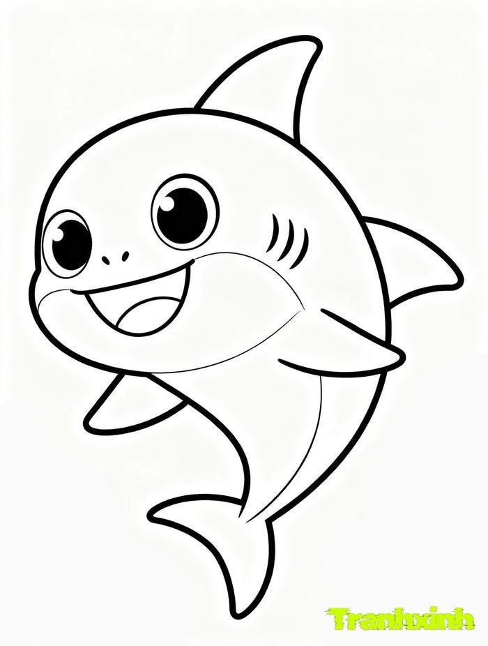 tranh tô màu cá mập 10