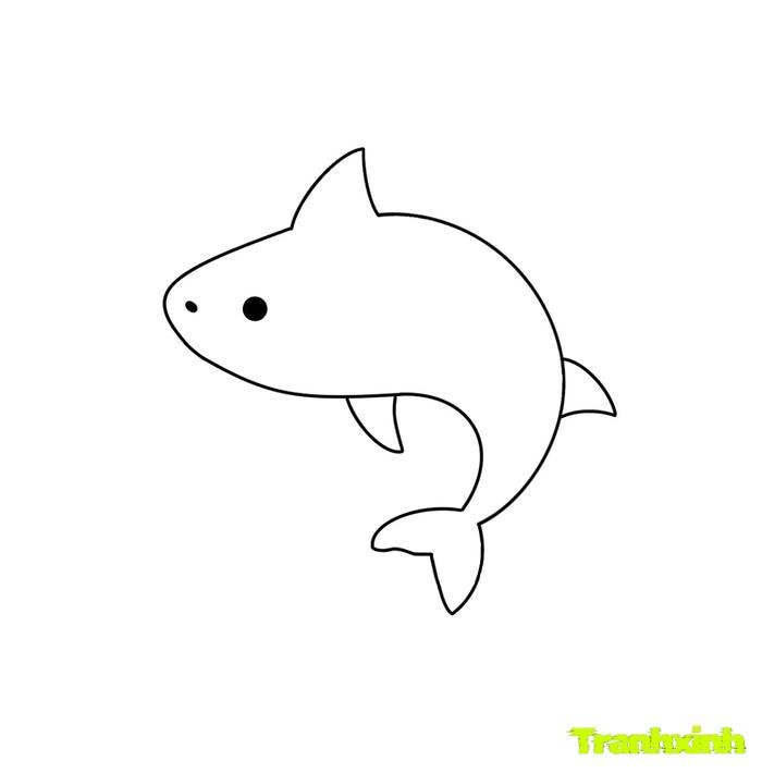 tranh tô màu cá mập 12