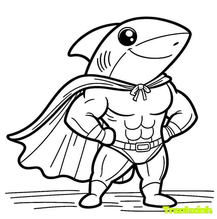 tranh tô màu cá mập 25