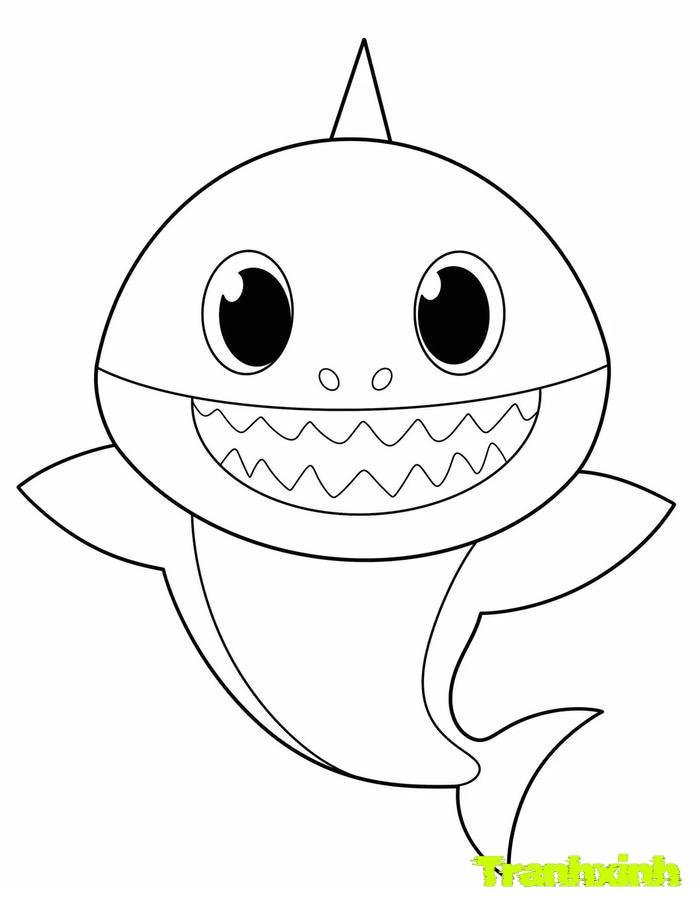 tranh tô màu cá mập 27