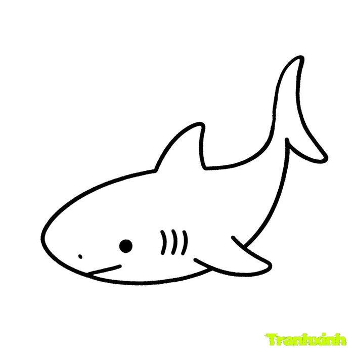 Tổng hợp 346+ mẫu tranh tô màu cá mập dễ thương, đáng yêu