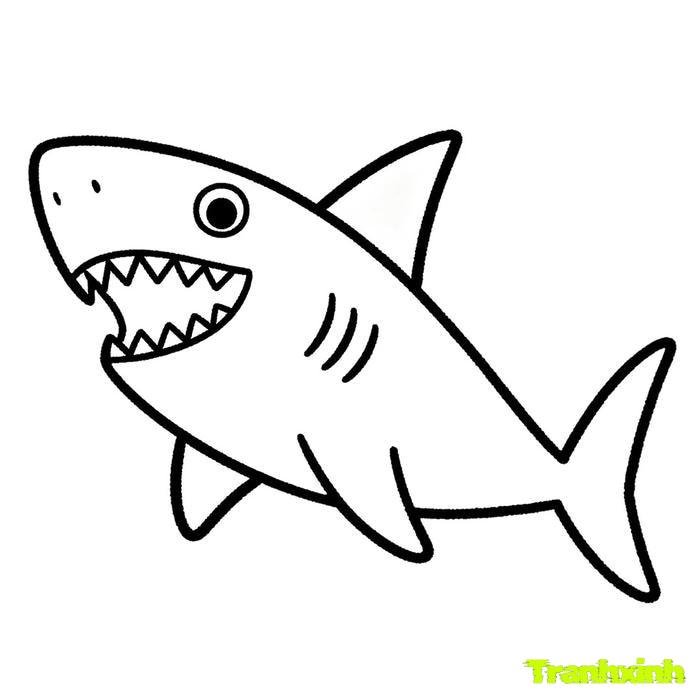 tranh tô màu cá mập 33