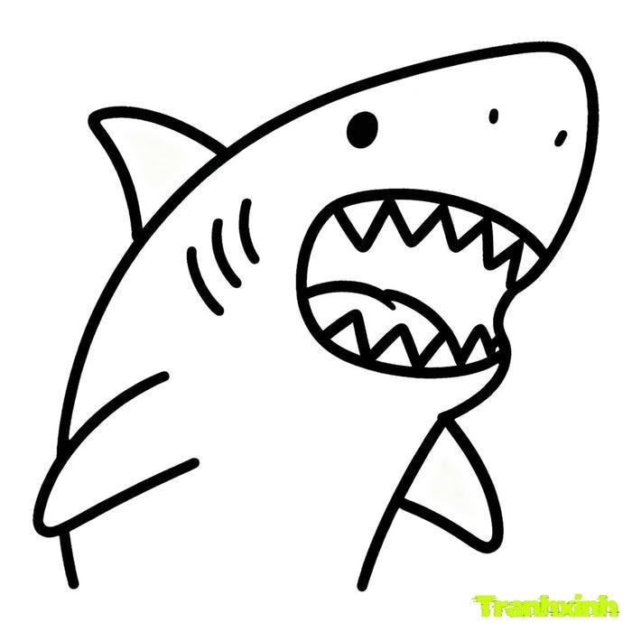 tranh tô màu cá mập 34