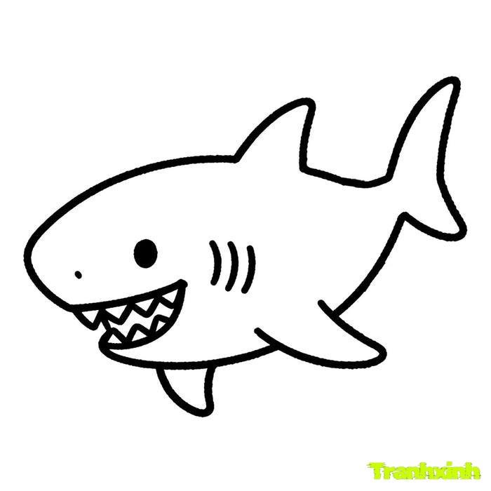 tranh tô màu cá mập 35