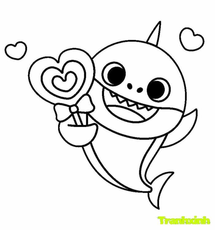 tranh tô màu cá mập 7