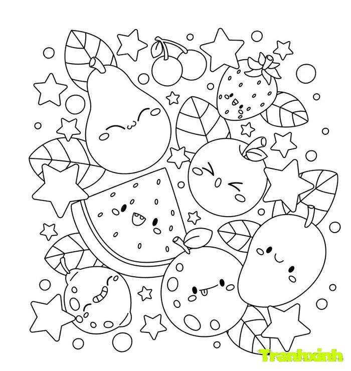 tranh tô màu các loại quả 18