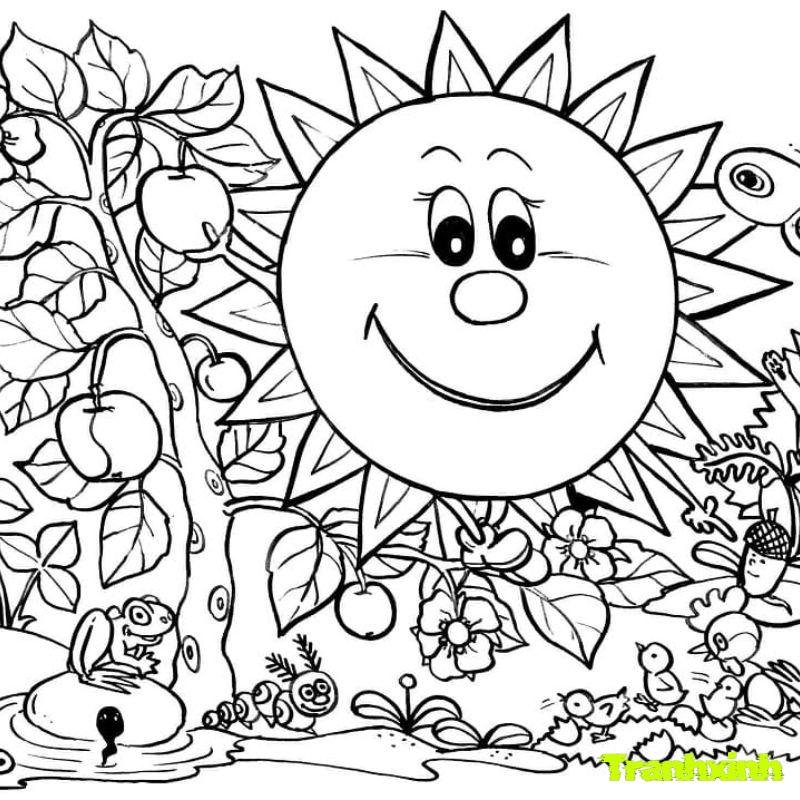 tranh tô màu các mùa trong năm cũ