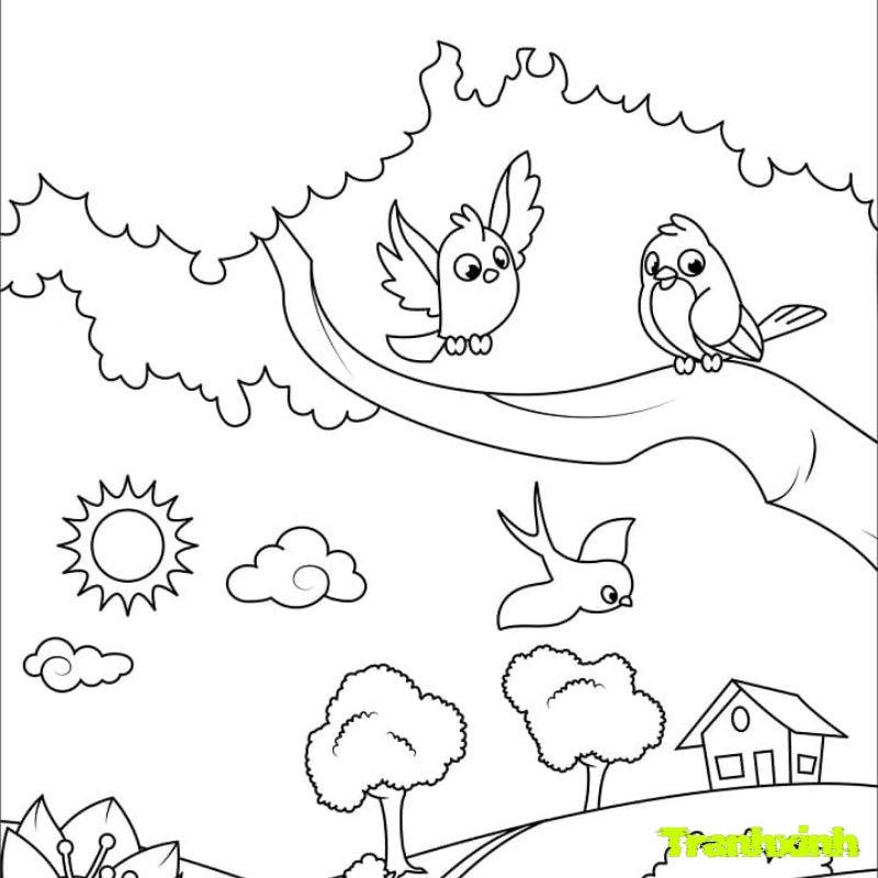 tranh tô màu các mùa trong năm nay