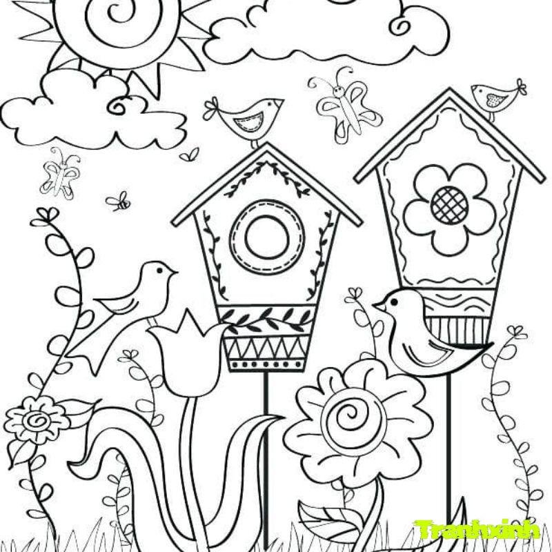 tranh tô màu các mùa trong năm nhất