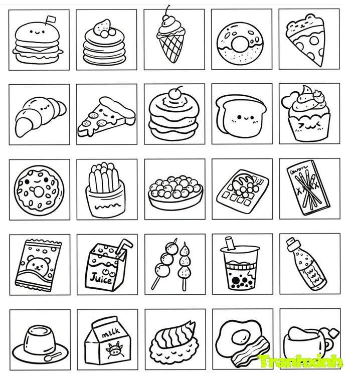 tranh tô màu các nhóm thực phẩm cho bé 1